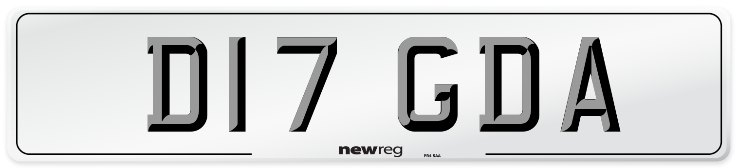 D17 GDA Number Plate from New Reg